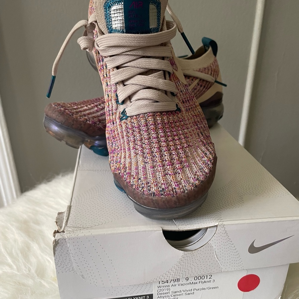 NIKE Air VaporMax FlyKnit 3 Desert Sand Vivid Purple Green Abyss - Multi-Color